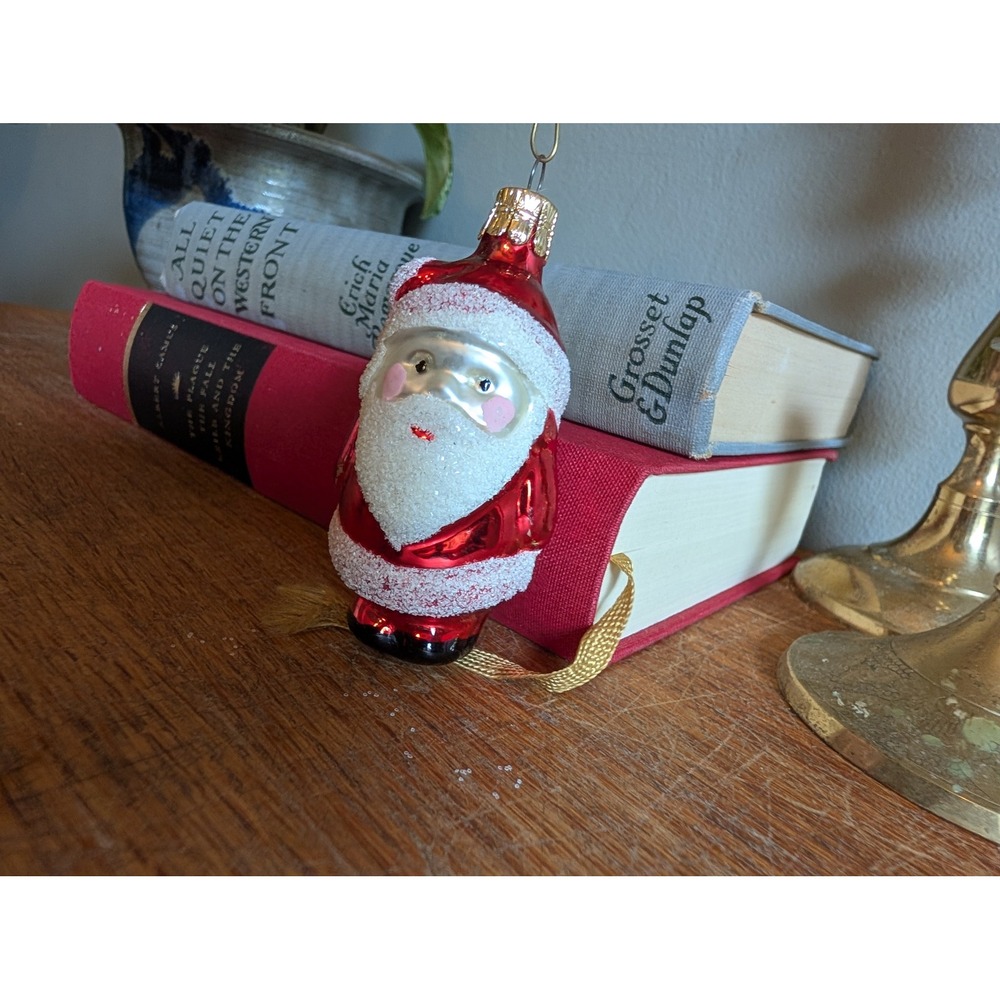 Vintage Mercury Glass Christmas Ornaments Dept 56 Village Express Truck Santa - Picture 7 of 15
